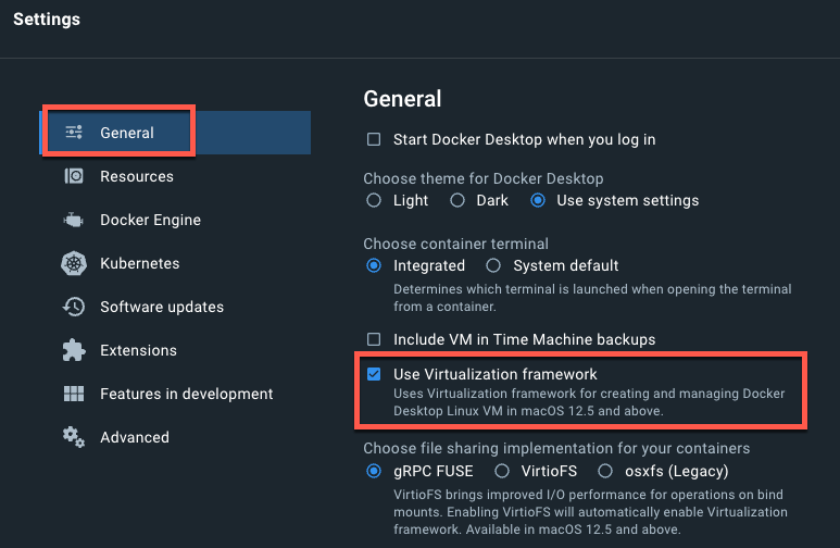 The Use Virtualization framework in the general tab of the settings dialog