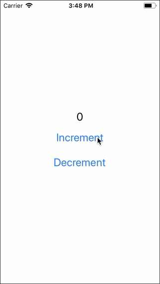 Animated Gif showing the value being incremented and decremented