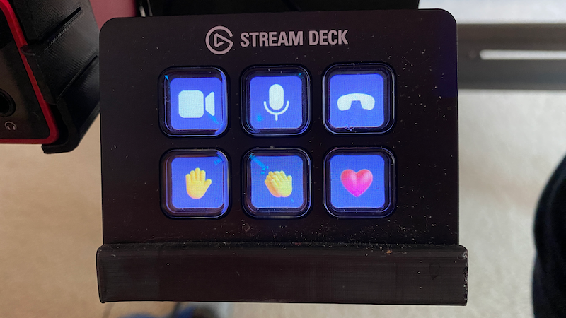 A stream deck with Teams buttons